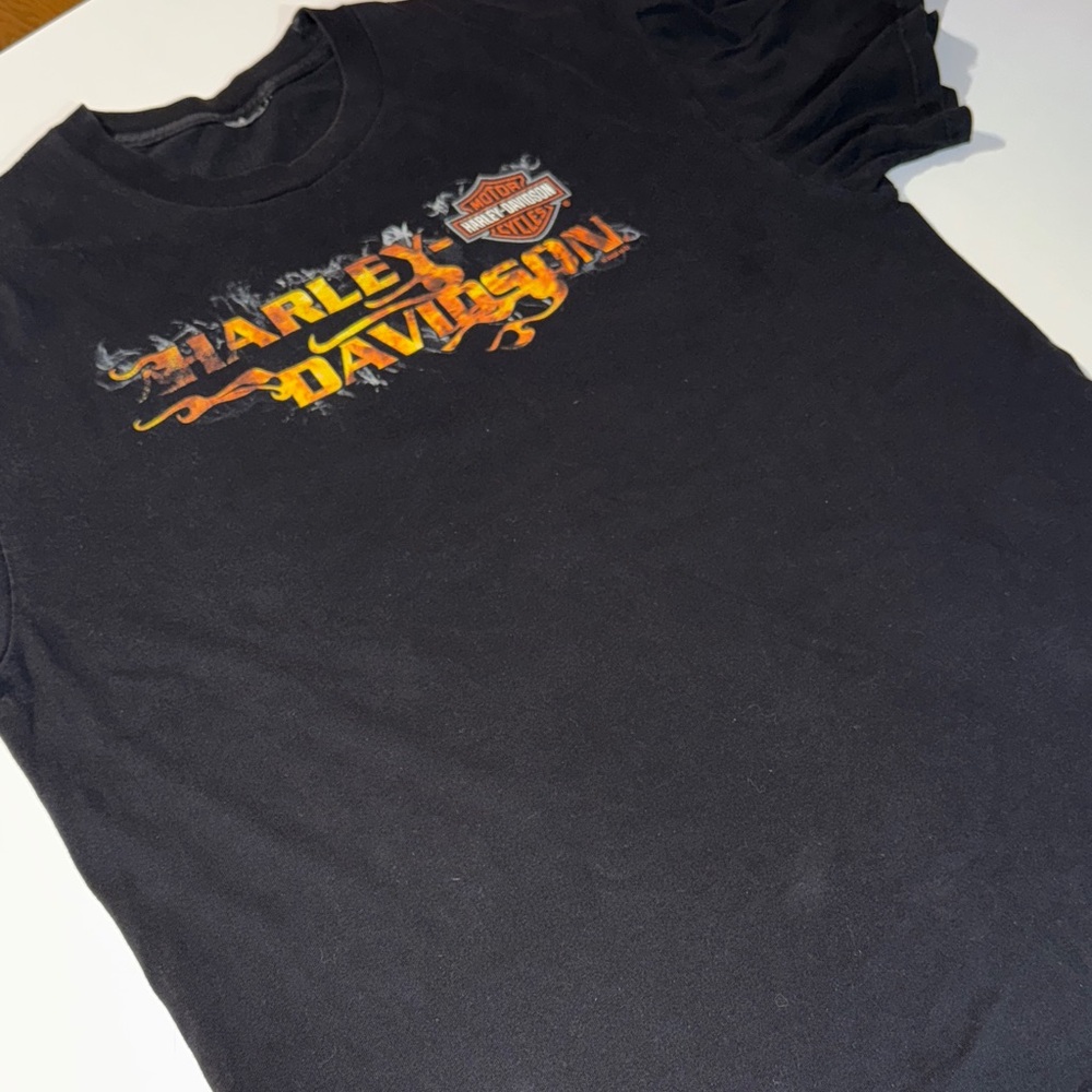 Harley-Davidson Black Tee with Fiery Logo‎